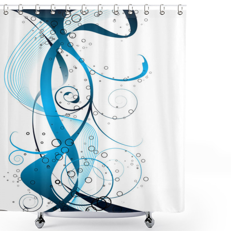 Personality  Extra Flow Blue Shower Curtains