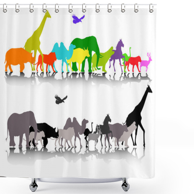 Personality  Safari Animal Wildlife Concept Shower Curtains