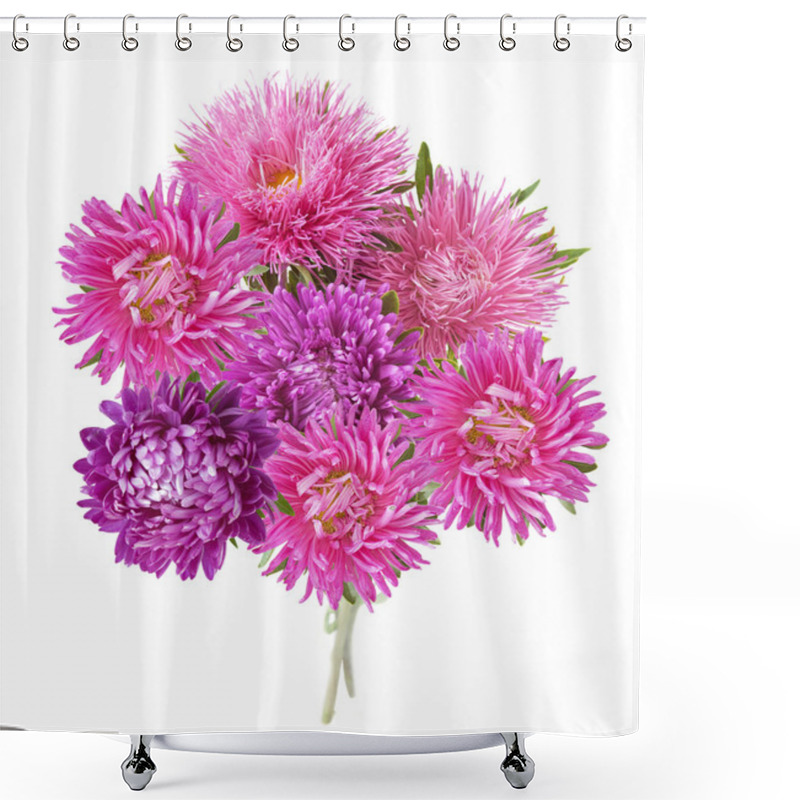 Personality  Bunch Of Summer Flower Isolated On White Background Shower Curtains