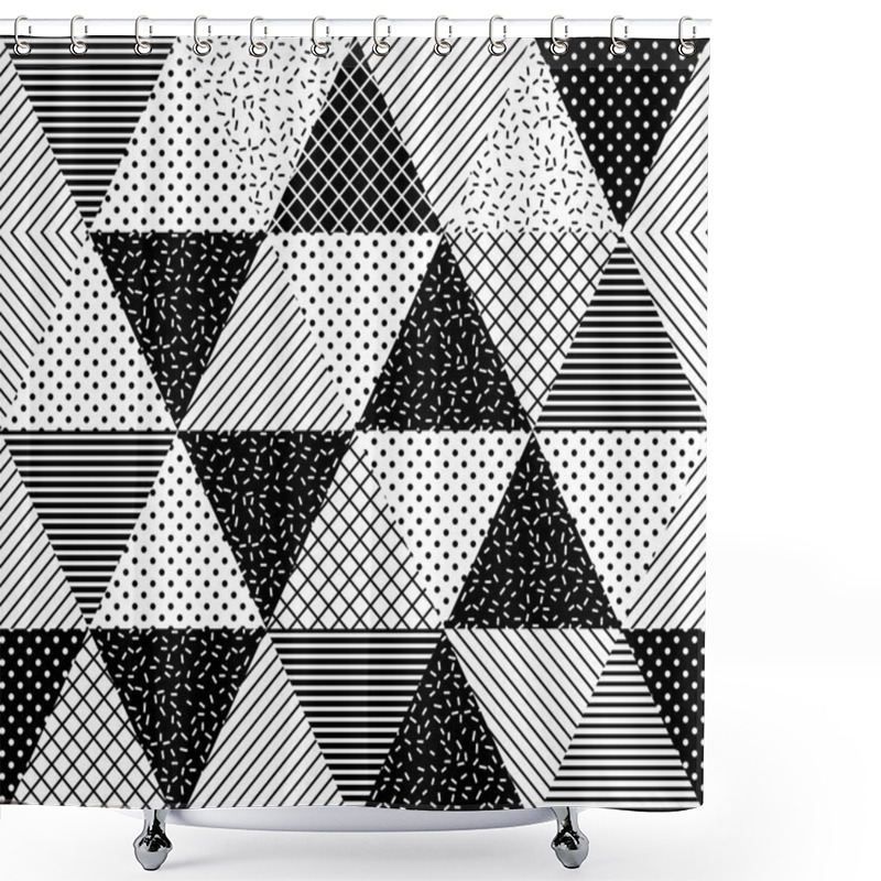 Personality  Vector Seamless Pattern. Abstract Geometric Shower Curtains