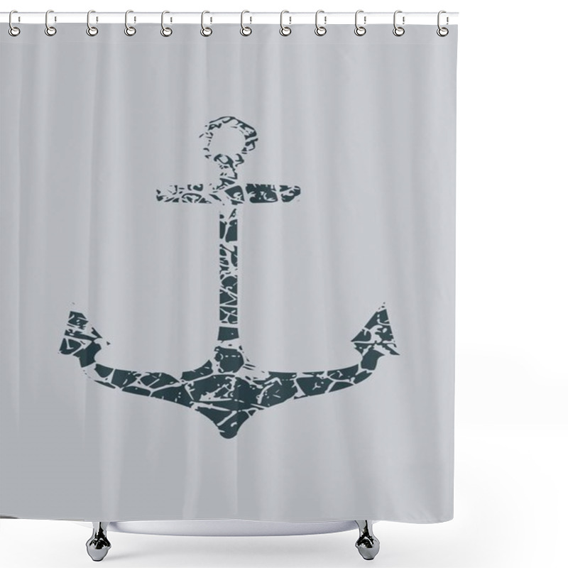 Personality  Anchor Icon On Abstract Backdrop Shower Curtains