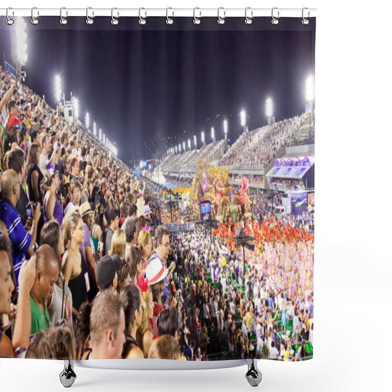 Personality  RIO DE JANEIRO - FEBRUARY 11: Spectators Welcome Participants On Shower Curtains