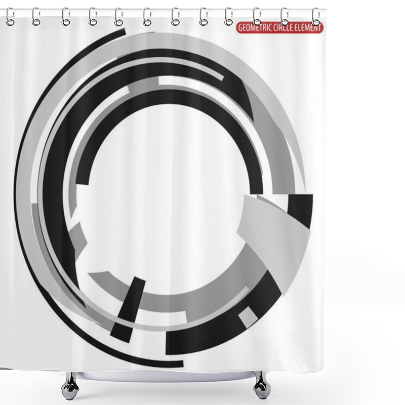 Personality  Abstract Monochrome Of Circle Shape Shower Curtains