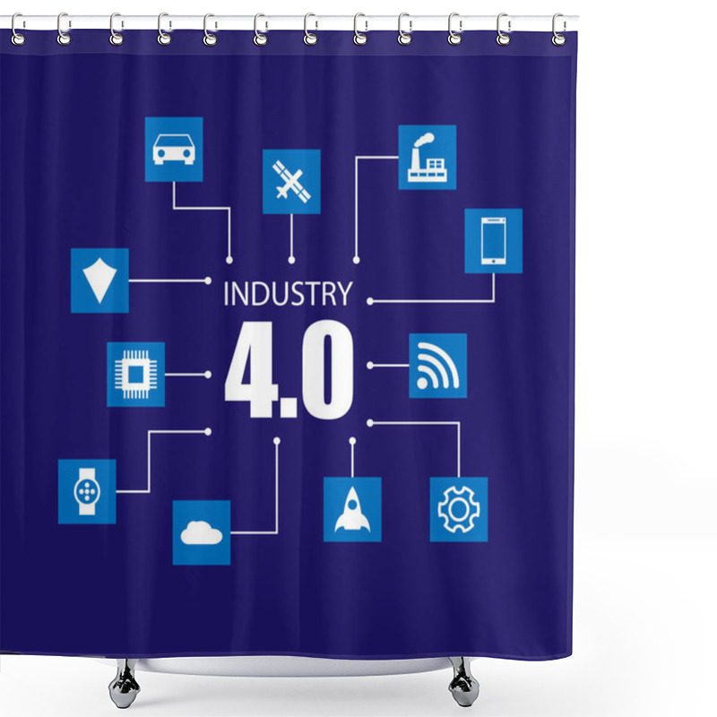 Personality  Industry 4.0 And Internet Of Things Shower Curtains