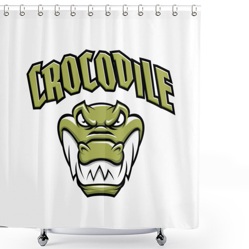 Personality  Grenn Crocodile Head Mascot Shower Curtains