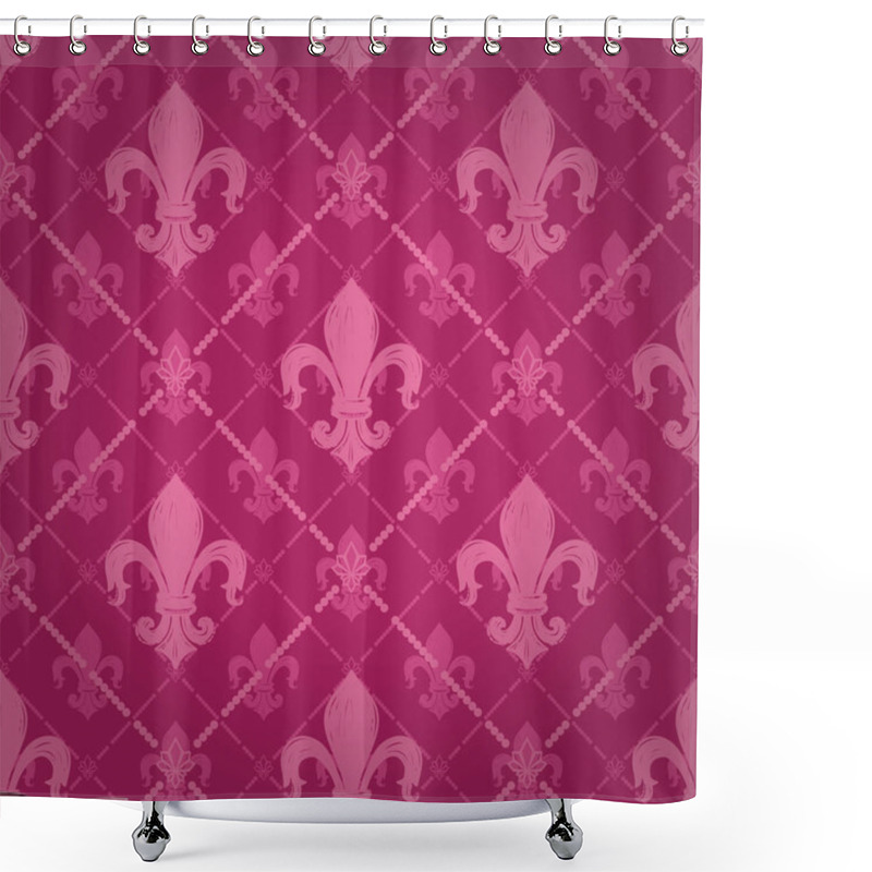 Personality  Background, Pattern, Fleur De Lys, Vector Illustration.  Shower Curtains