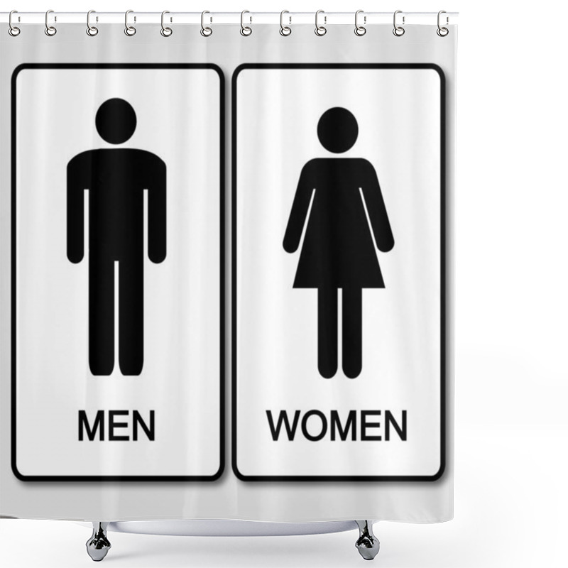 Personality  Restroom Sign Shower Curtains