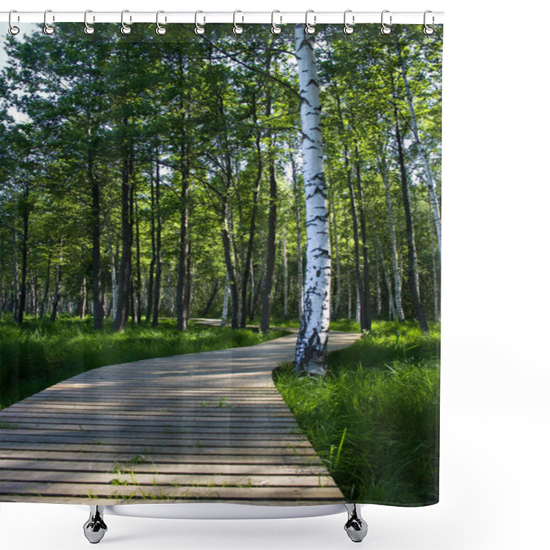 Personality  Wooden Nature Trail Shower Curtains