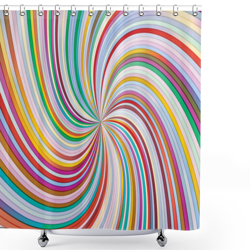 Personality  Swirling Radial Background Helix Rotation Rays Helix Pattern Sun Light Beams Shower Curtains