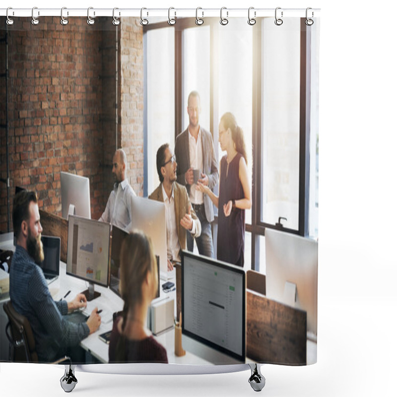 Personality  Business People Working In Office Shower Curtains