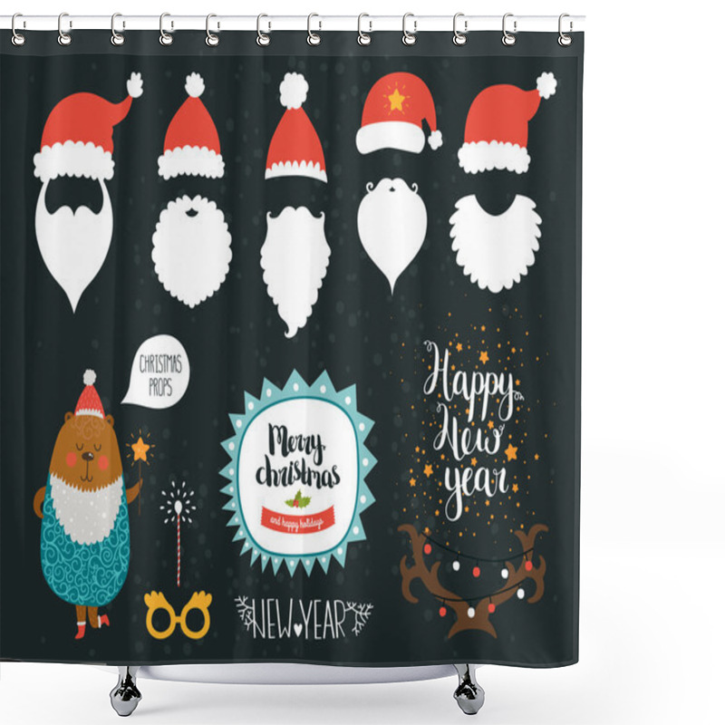 Personality  Christmas Decoration Collection Shower Curtains