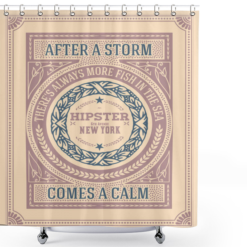 Personality  Retro Card With Elements Shower Curtains