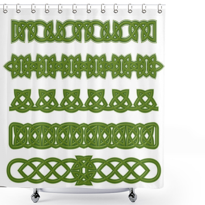 Personality  Green Celtic Ornaments Shower Curtains