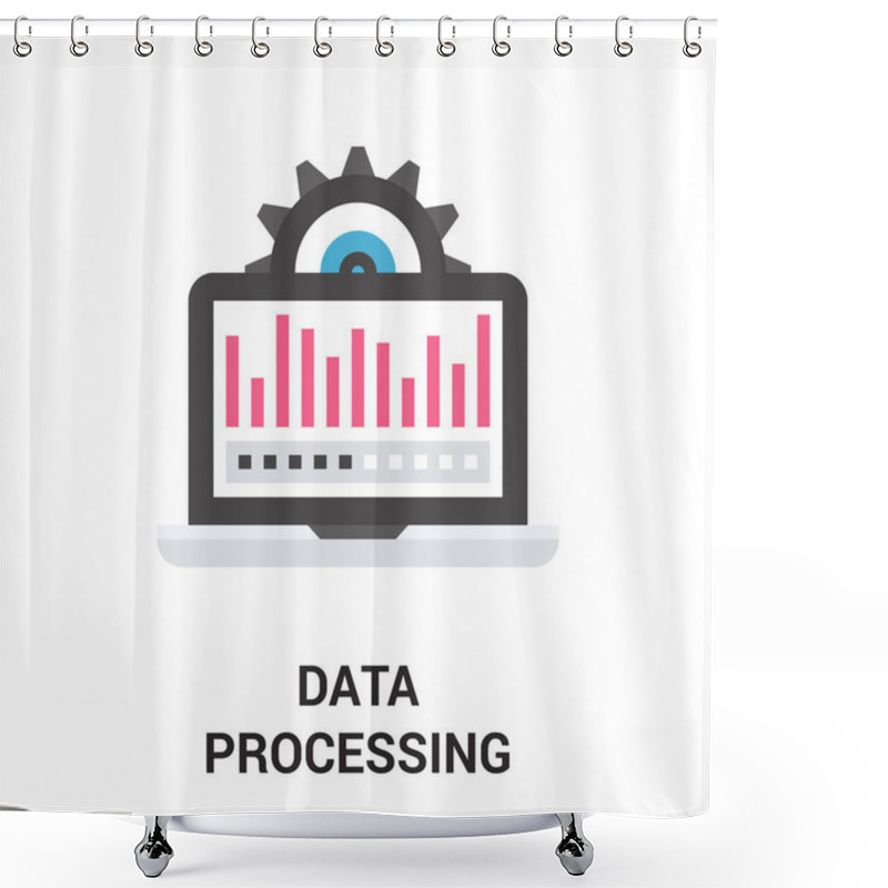 Personality  Data Processing Icon Shower Curtains