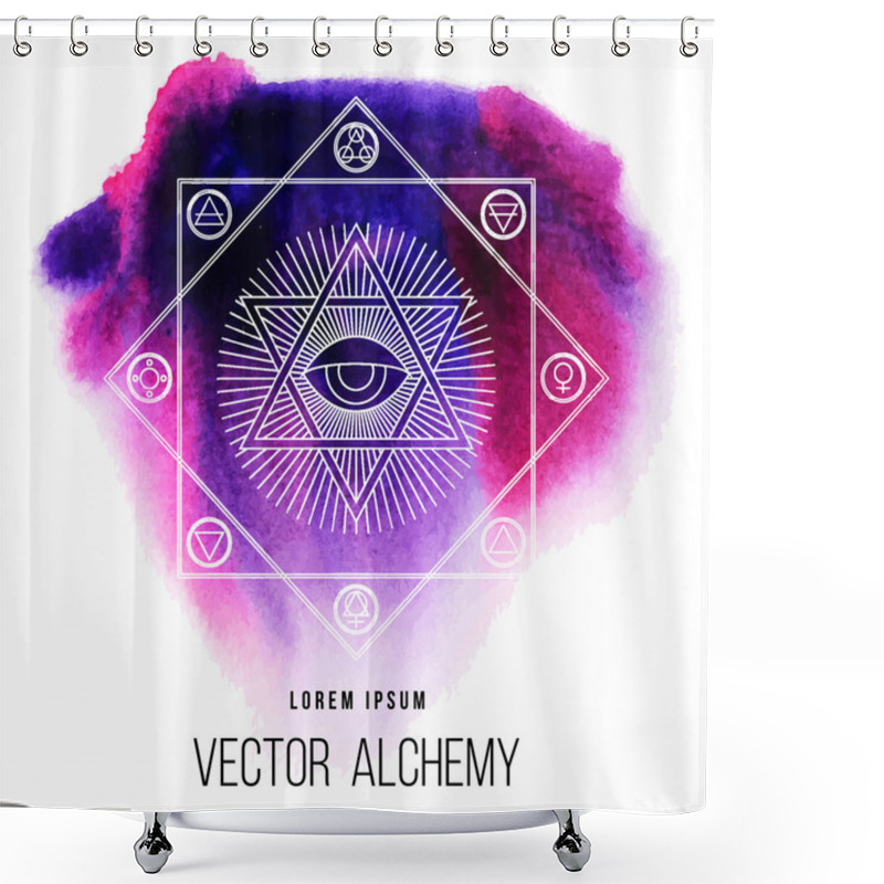 Personality  Vector Geometric Alchemy Symbol Shower Curtains