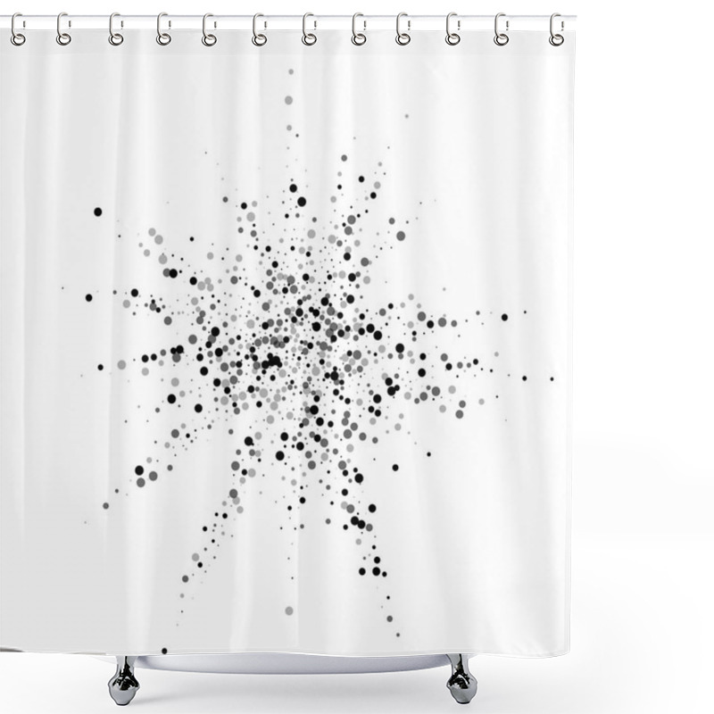 Personality  Scattered Dense Balck Dots. Dark Points Dispersion Shower Curtains