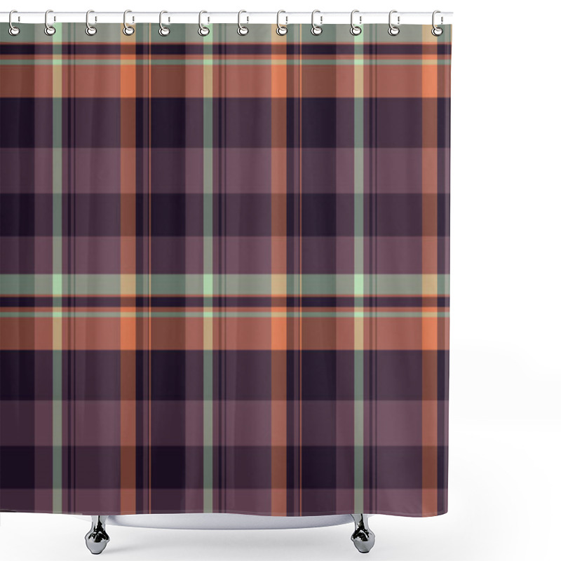 Personality  Genuine Seamless Texture Tartan, Content Pattern Vector Plaid. Nostalgic Background Fabric Textile Check In Red And Dark Colors Palette. Shower Curtains