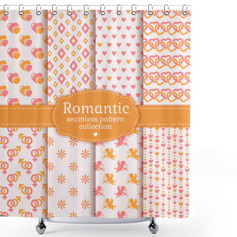 Personality  Love And Romantic Seamless Patterns. Vector Set. Shower Curtains