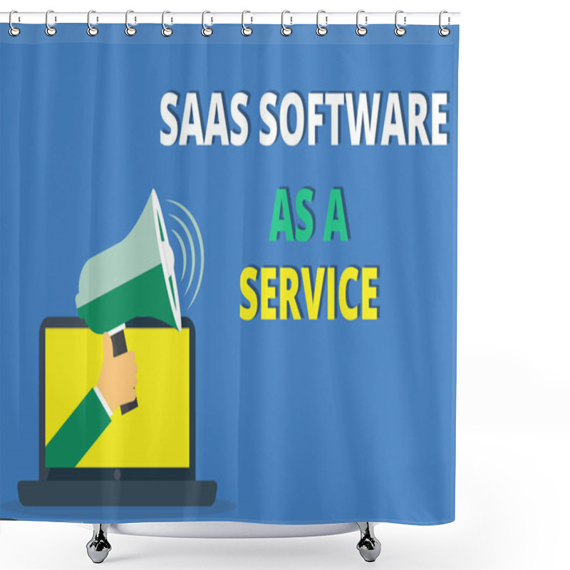 Personality  Handwriting Text Writing Saas Software As A Service. Concept Meaning The Use Of Cloud Based App Over The Internet Shower Curtains