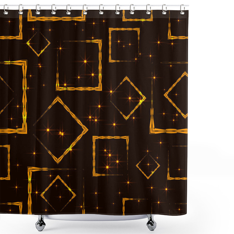 Personality  Golden Rhombuses And Squares In The Intersection With The Night  Shower Curtains