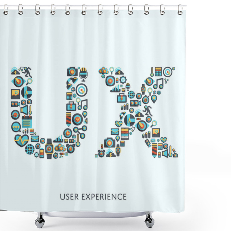 Personality  Shape Build By Multi Icon To UX Shower Curtains