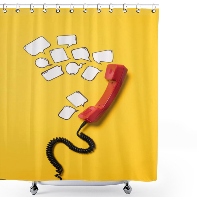 Personality  Telephone Handset And Speech Bubbles Shower Curtains