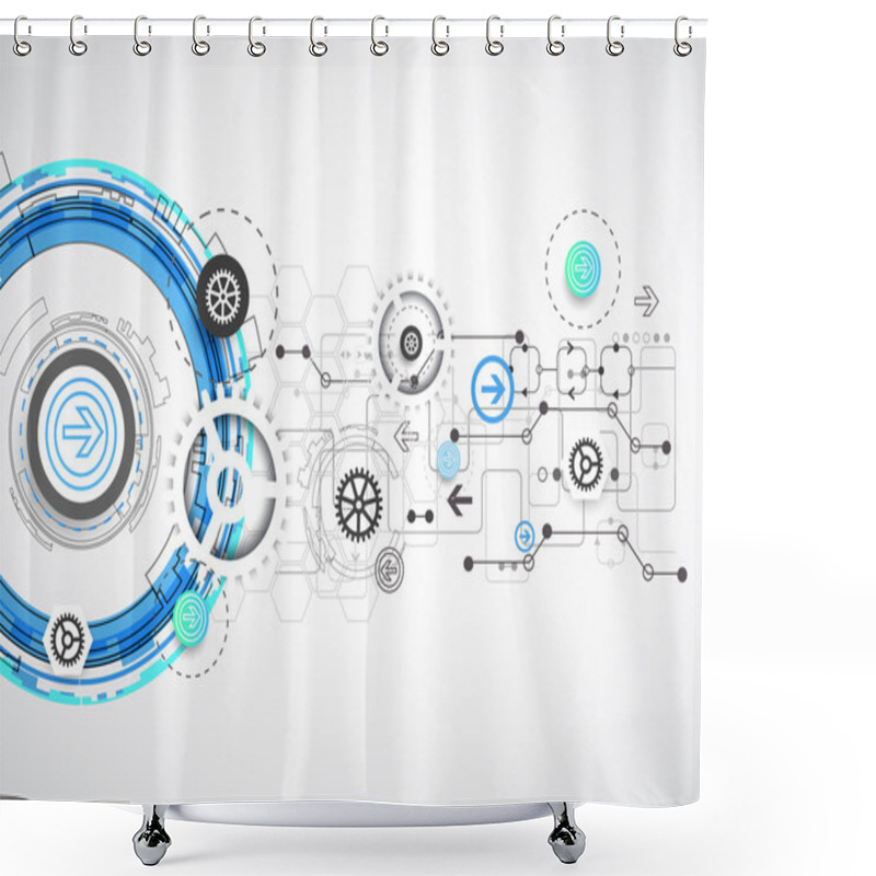 Personality  Abstract Digital  Technology Background Shower Curtains