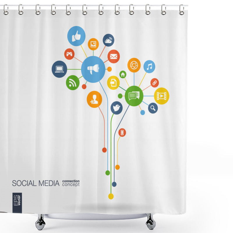 Personality  Abstract Social Media Background Shower Curtains