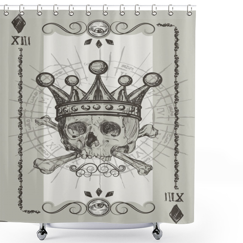 Personality  Skull And Bones Shower Curtains