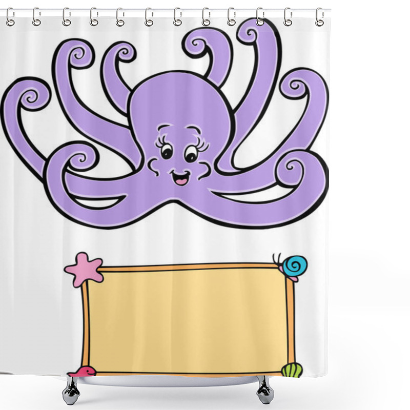 Personality  Octopus And Sign Shower Curtains