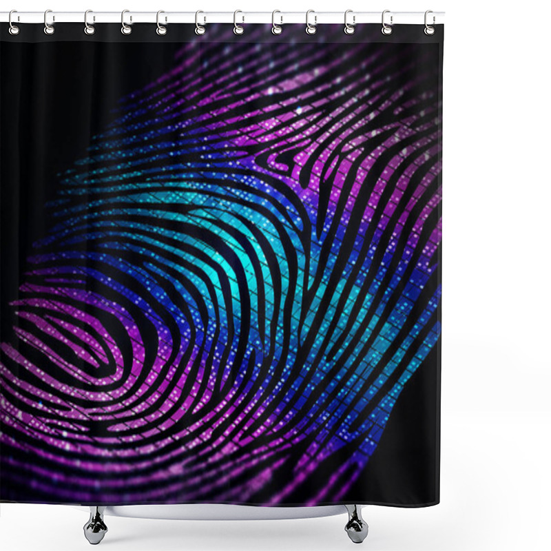 Personality  Digital Identity - Digital Fingerprint - Online Representation Of The Characteristics And Personal Information Of An Individual - Conceptual Illustration Shower Curtains