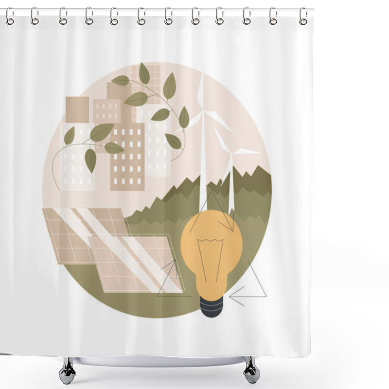 Personality  Sustainable Energy Abstract Concept Vector Illustration. Shower Curtains