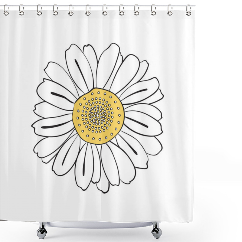 Personality  Hand Drawn Daisy Shower Curtains