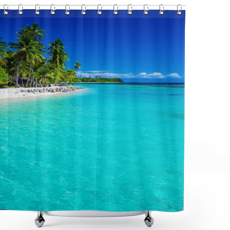 Personality  Tropical Island In Fiji With Sandy Beach Shower Curtains