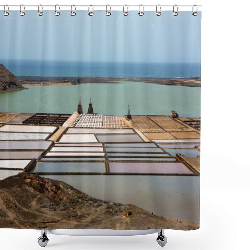 Personality  Lanzarote Saltworks Salinas De Janubio Shower Curtains