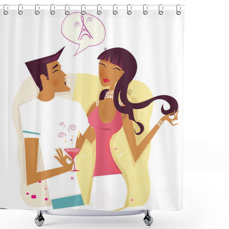 Personality  Communication. Flirting Up! Shower Curtains