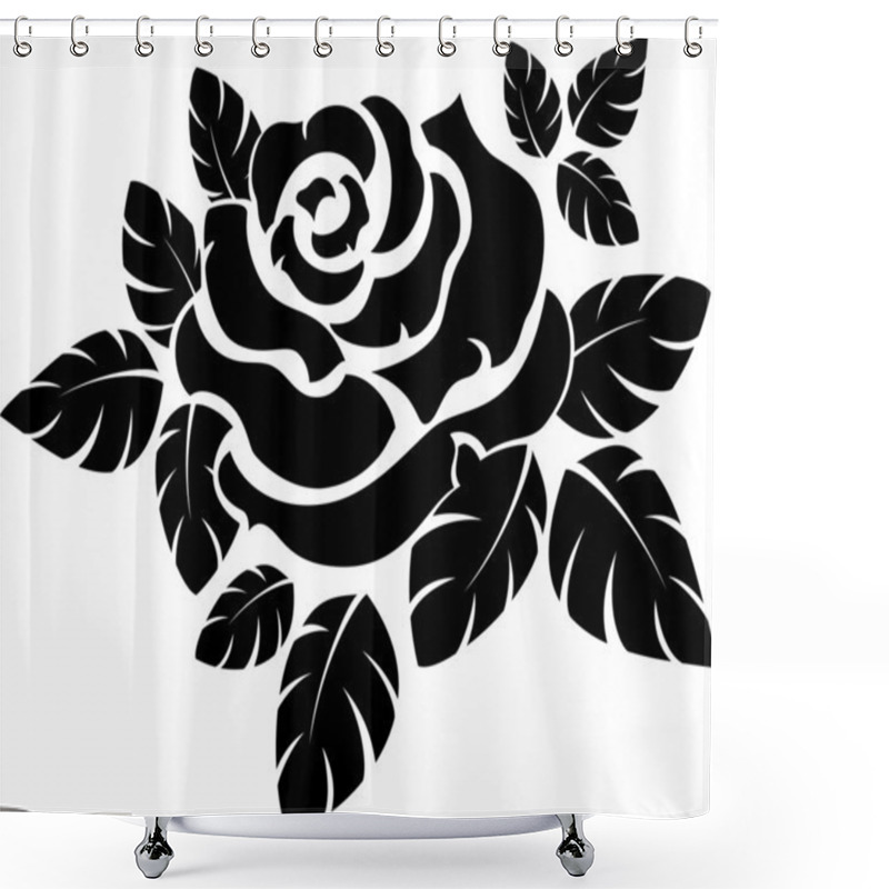 Personality  Rose Silhouette Shower Curtains