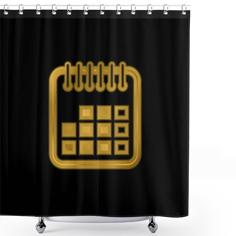 Personality  Annual Calendar Symbol Gold Plated Metalic Icon Or Logo Vector Shower Curtains