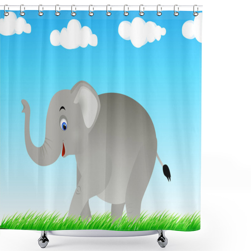 Personality  Elephant Cartoon Shower Curtains