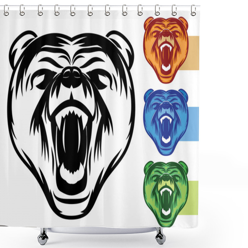 Personality  Bear Mascot Icons Shower Curtains