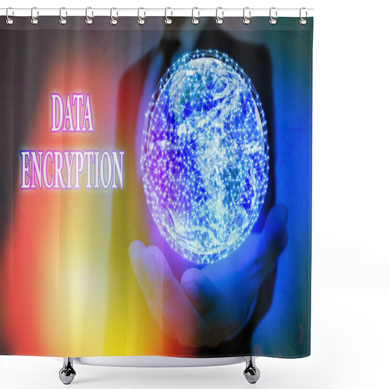 Personality  Handwriting Text Data Encryption. Concept Meaning Symmetrickey Algorithm For The Encrypting Electronic Data Elements Of This Image Furnished By NASA. Shower Curtains