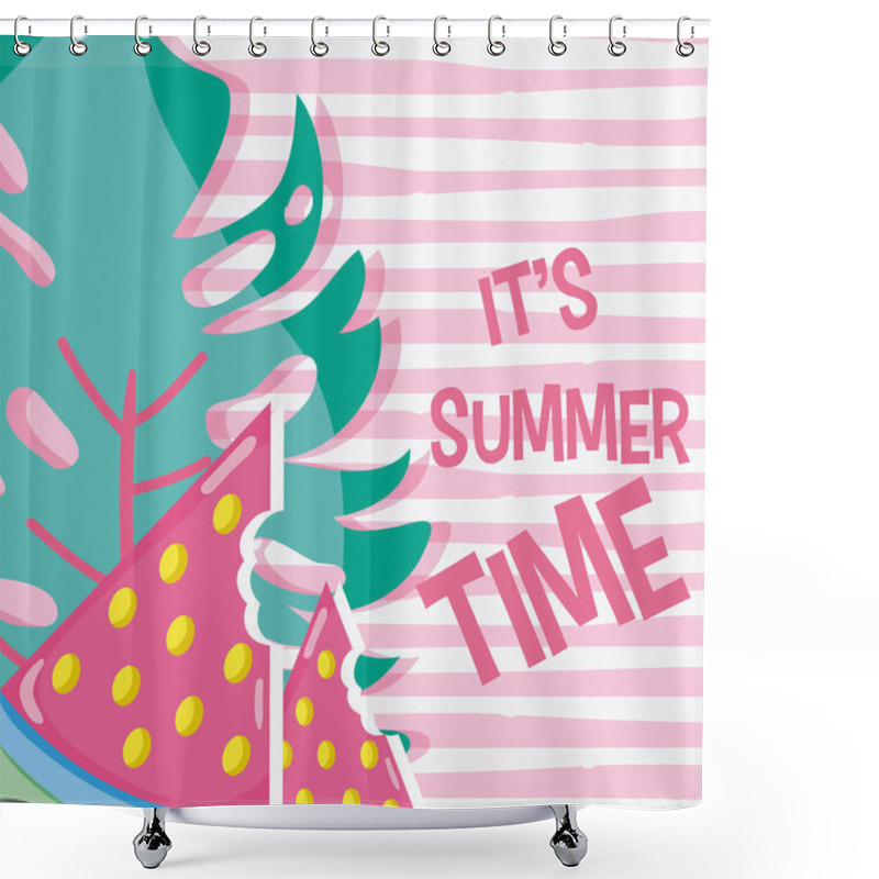 Personality  Its Summer Time Card Concept Vector Illustration Graphic Design Shower Curtains