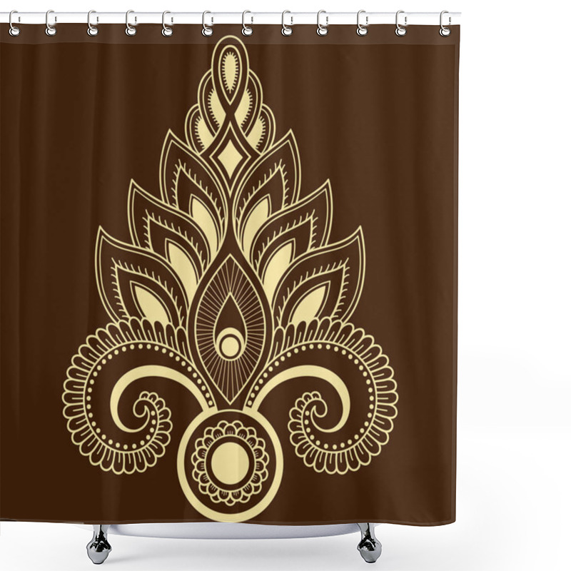 Personality  Henna Tattoo Flower Template In Indian Style. Ethnic Floral Paisley - Lotus. Mehndi Style. Ornamental Pattern In The Oriental Style. Shower Curtains