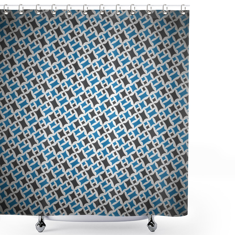 Personality  Blue Rectangle Background With Stars Shower Curtains