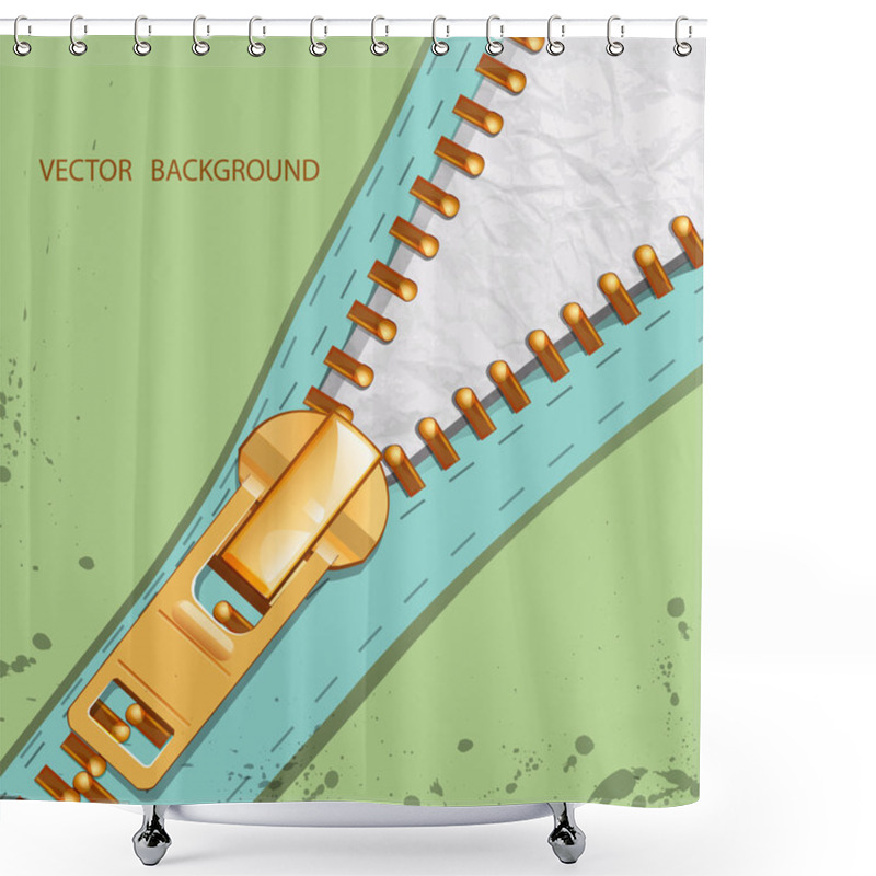 Personality  Vector Background With Zipper Shower Curtains