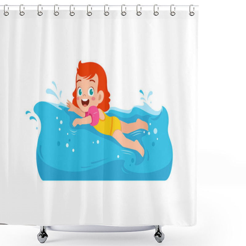 Personality  Kid Swim Under Water On Summer Holiday Shower Curtains