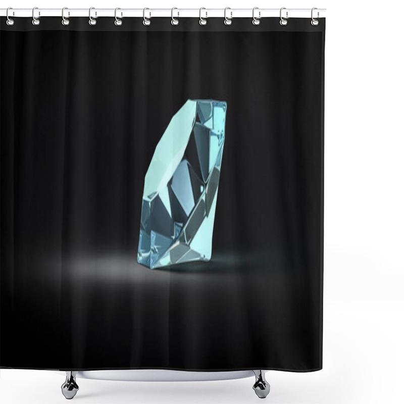 Personality  Reflective Blue Gemstone Shower Curtains