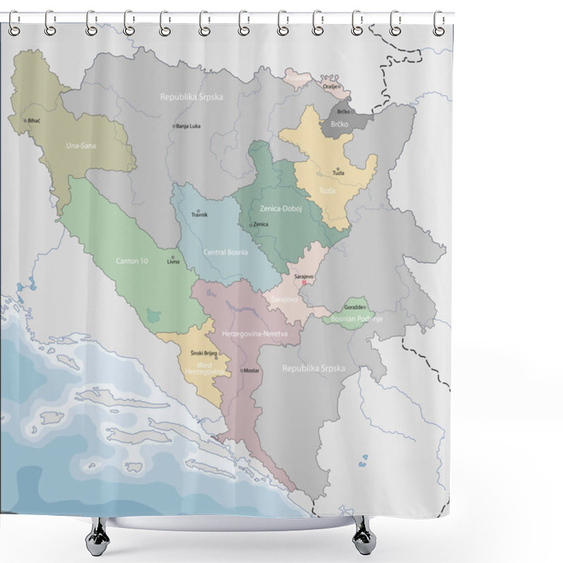 Personality  Map Of Bosnia And Herzegovina Shower Curtains