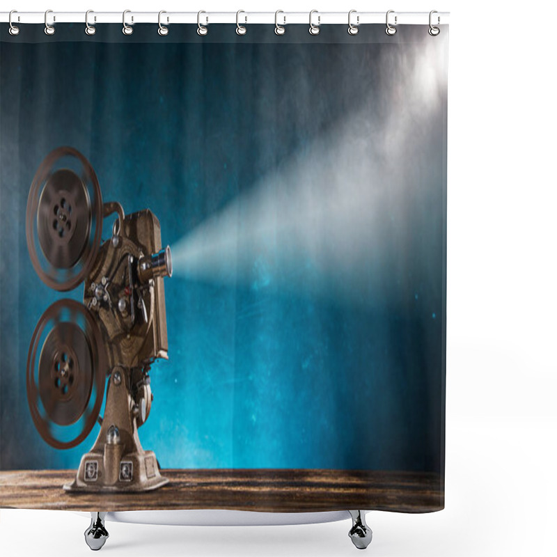 Personality  Old Style Movie Projector, Close-up. Shower Curtains