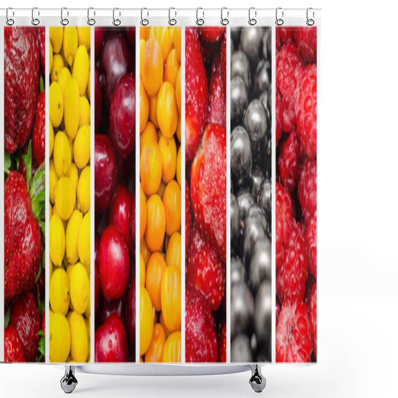 Personality  Fresh Summer Fruits Collage Shower Curtains